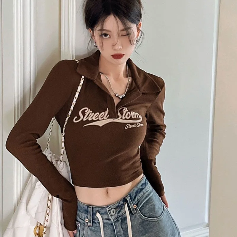 

Y2k Tshirts Woman Long Sleeve T-shirts Sexy Crop Tops Harajuku Ulzzang Street Slim Women Korean T-shirt Blusas Mujer De Moda