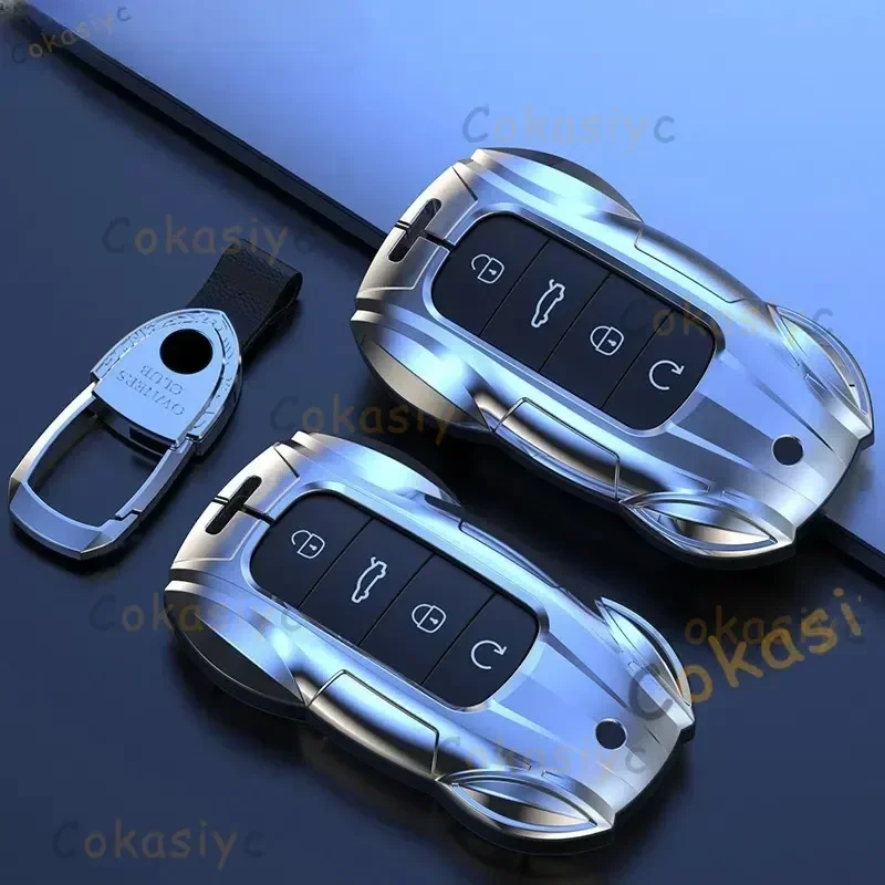 Funda de cuero de aleación de Zinc para llave de control remoto inteligente de coche, carcasa para Chery Omoda DASHING X-1 C5 5 fx 7 8 pro plus 2022 2023