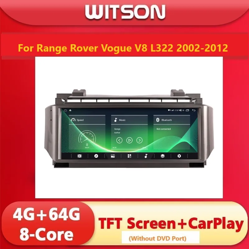 WITSON-Android 13 Auto Stereo para Range Rover, Carplay, GPS Navi, Multimédia WiFi, Unidade Principal de Rádio Automóvel, Vogue V8 L322 2002-2012