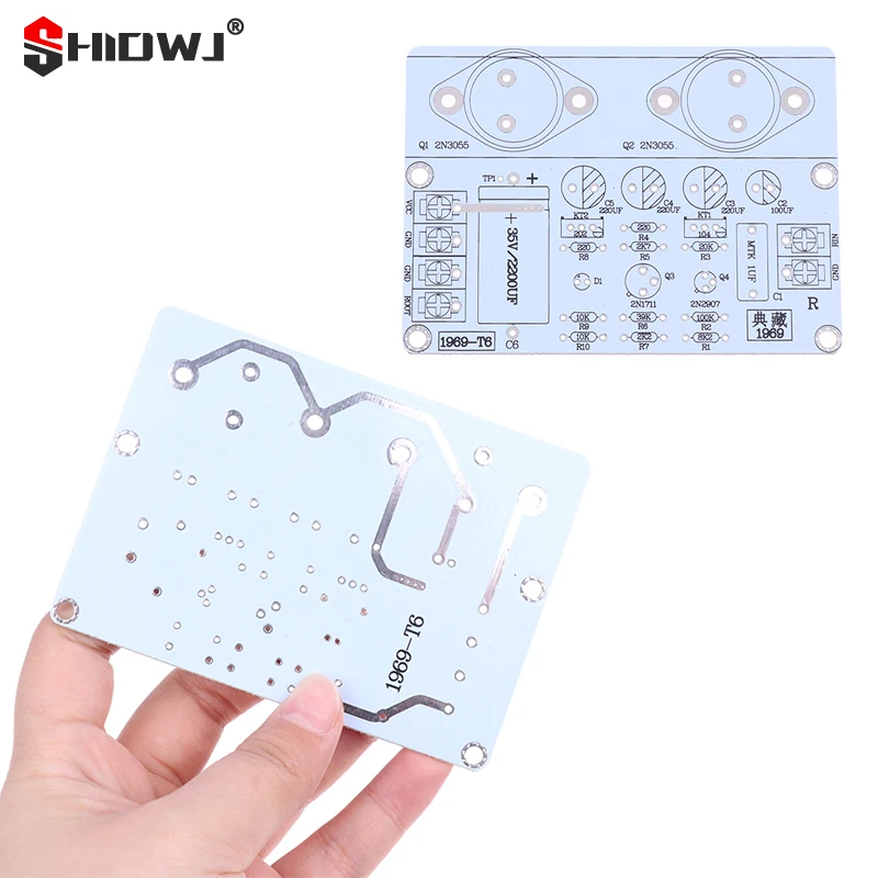 Carte d'amplificateur audio classique Hood 1969, PCB, HiFi à deux canaux, ampli de puissance de classe A, 1PC