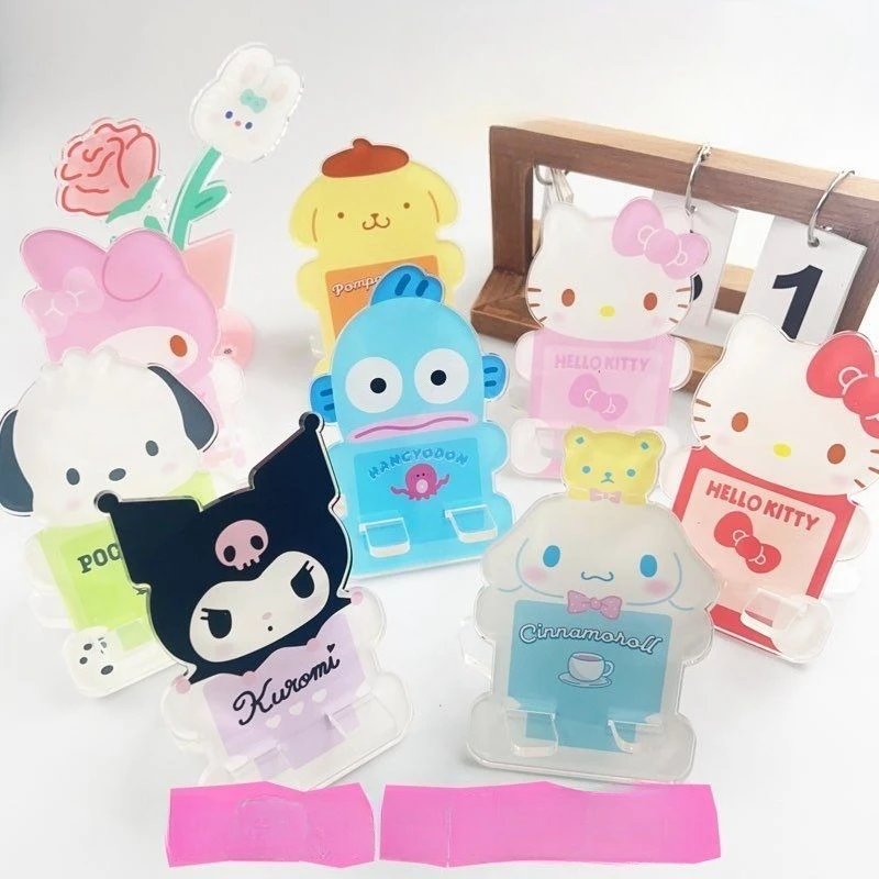 

Новый акриловый держатель для телефона Sanrio Hello Kitty в стиле аниме, настольное украшение, подставка для ленивых, создающая ощущение роскоши
