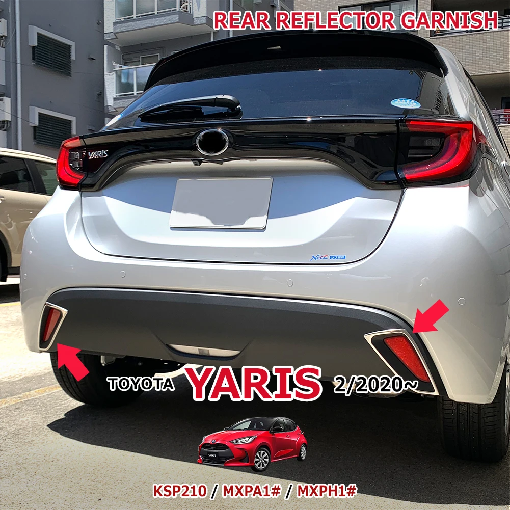 Car Rear Bumper Fog Light Trim Rear Reflector Garnish for TOYOTA YARIS KSP210/MXPA1/MXPH1 2020 Car Styling Exterior Accessories