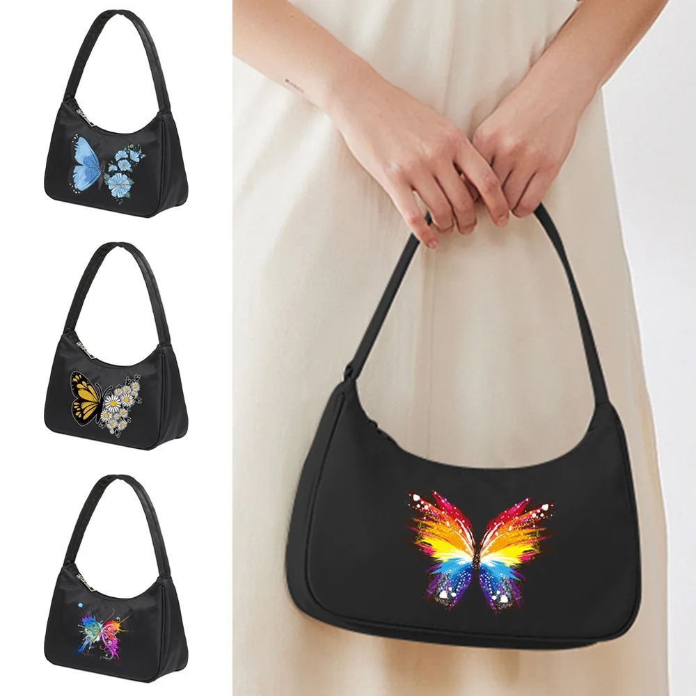 

Women Premium Underarm Bags Fashion Casual Clutches Shoulder Bag Handbag Retro Female Cosmetic Bag All-match Butterfly Print