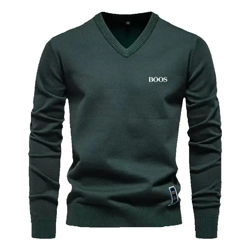Autumn and Winter Men's High Quality V-neck Knitted Sweater New Fashionable, Casual, Warm and Versatile T-shirt Top