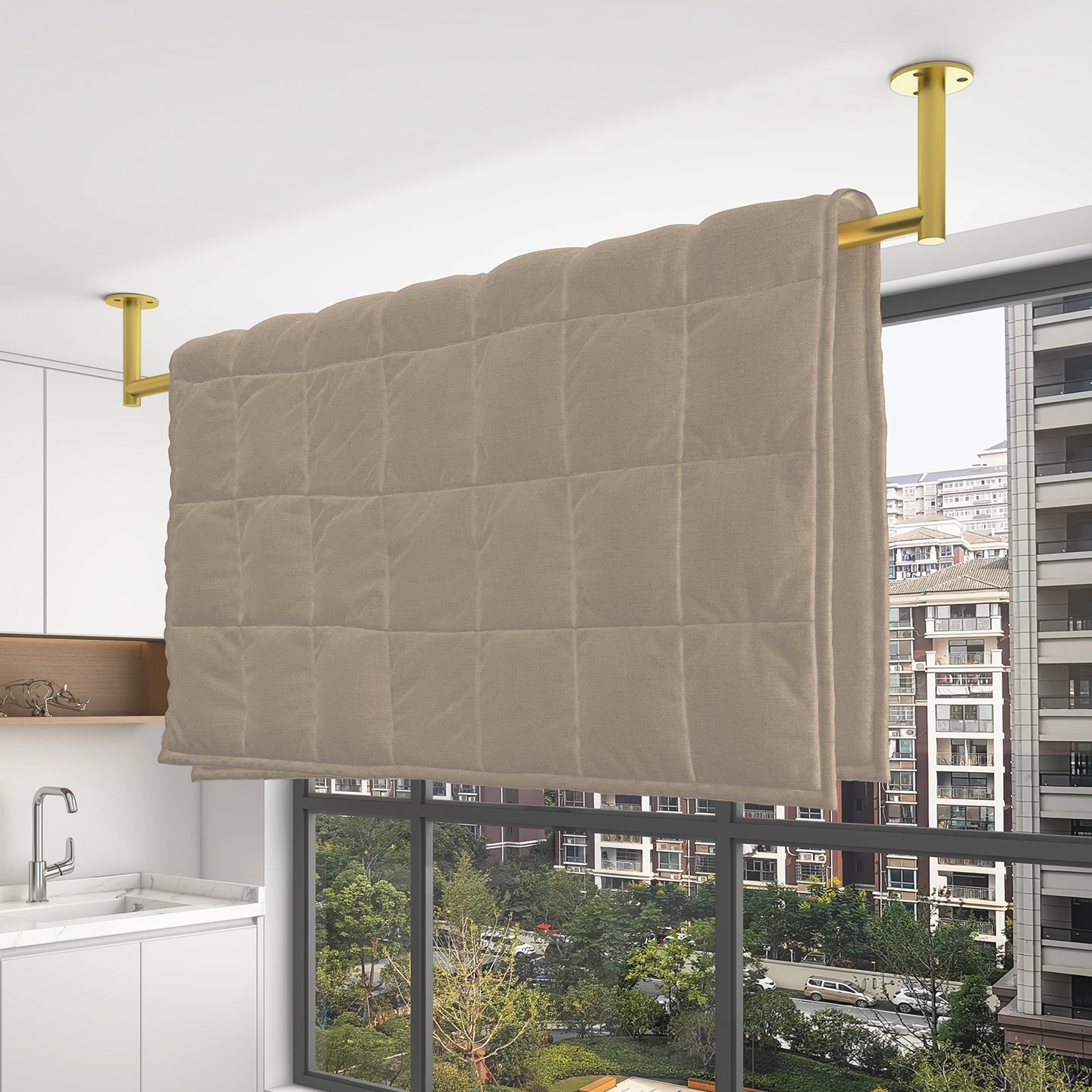 

Indoor Balcony Clothes Drng Ra Wall Mounted Fixed Side Wall Clothes Line Holder Small Balcony Storage Organizer