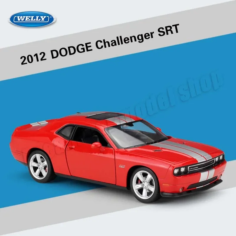 WELLY 1:24 2012 DODGE Challenger SRT Alloy Die-cast Car Model Toys Collectible Miniature Cars Model Decoration Holiday Gift