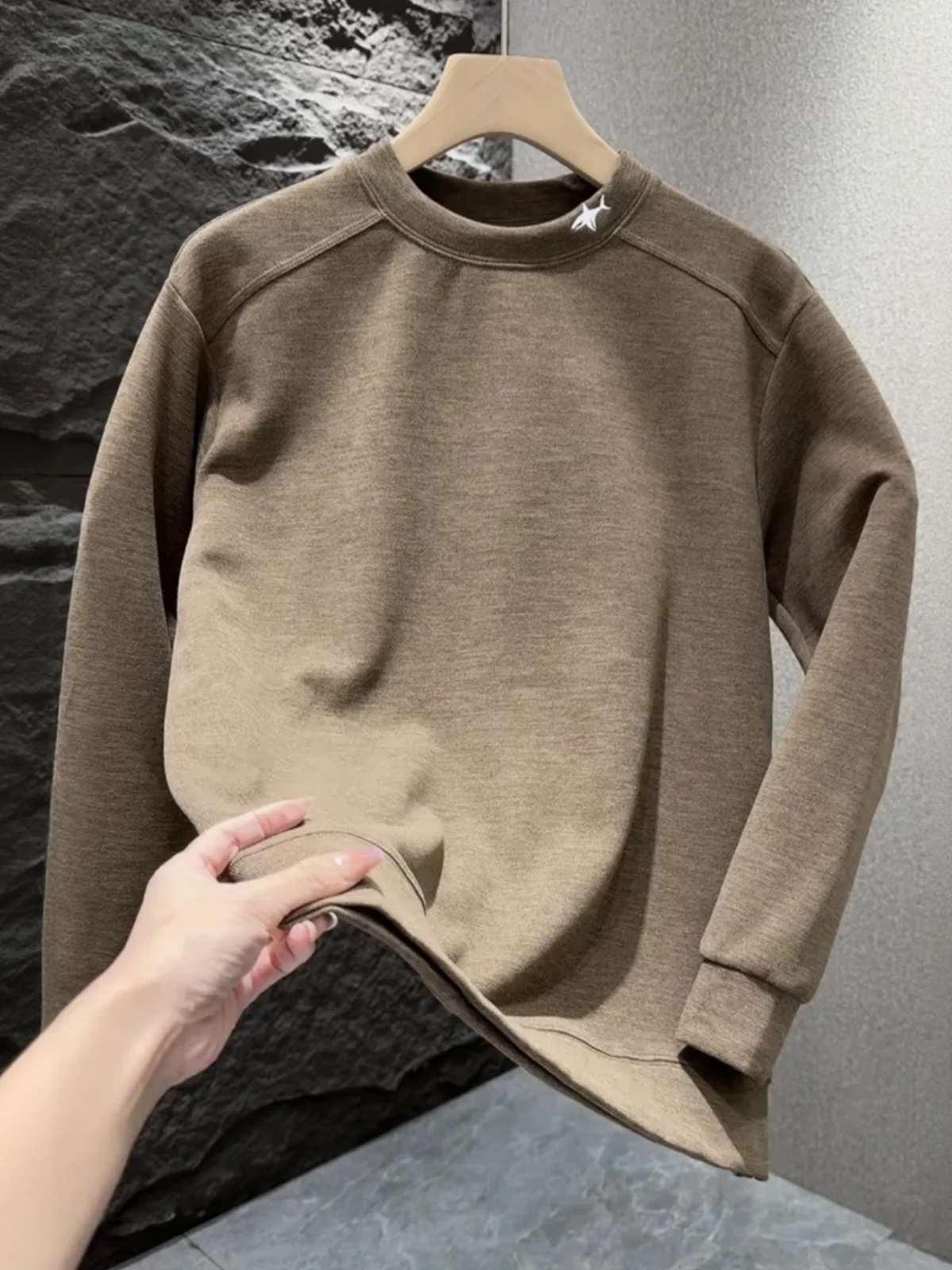 

Осень-зима, новая мужская толстовка с вышивкой Sle, дышащая длинная свеч, удобная однотонная основа irt