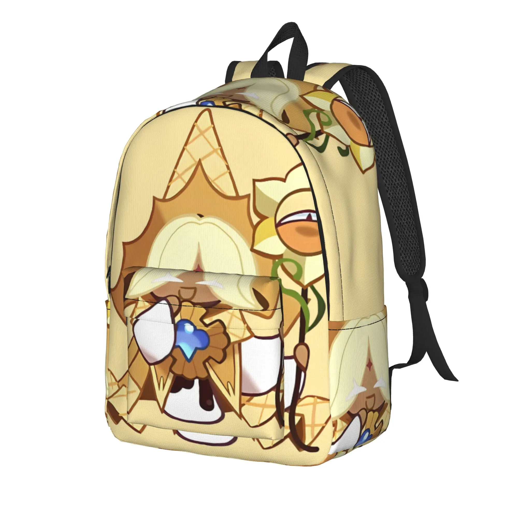 Pure Vanilla Cookie Casual Backpack Student Work Cookie Run Kingdom Daypack for Men Women Laptop Computer Shoulder Bag
