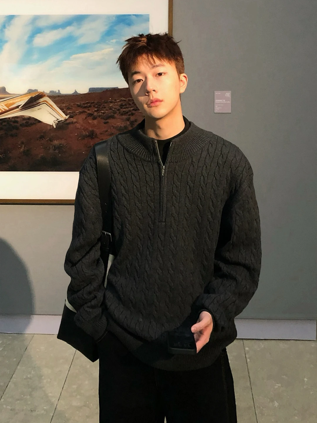 

Soft Warm Men's Knitted Sweater f Zipper Winter Casual Wear Comfortable Fit American Sle Youth Faion Inner Layer Base ...