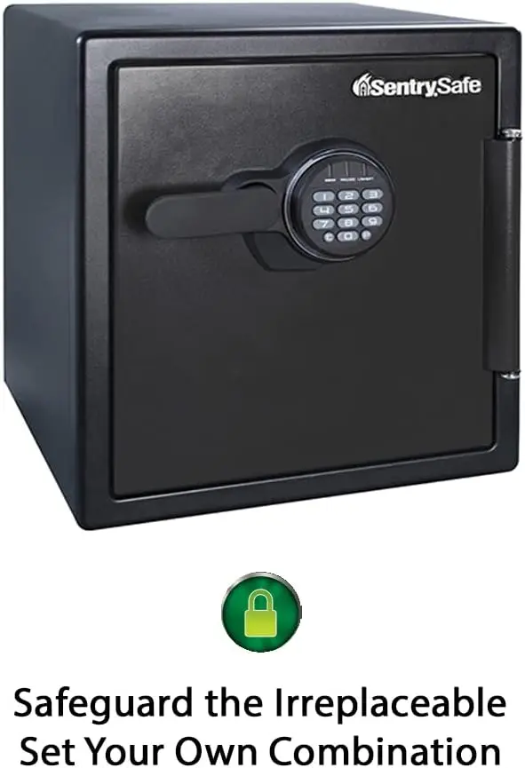 Fireproof Waterproof Safe with Digital Keypad, 1.23 Cubic Feet, black