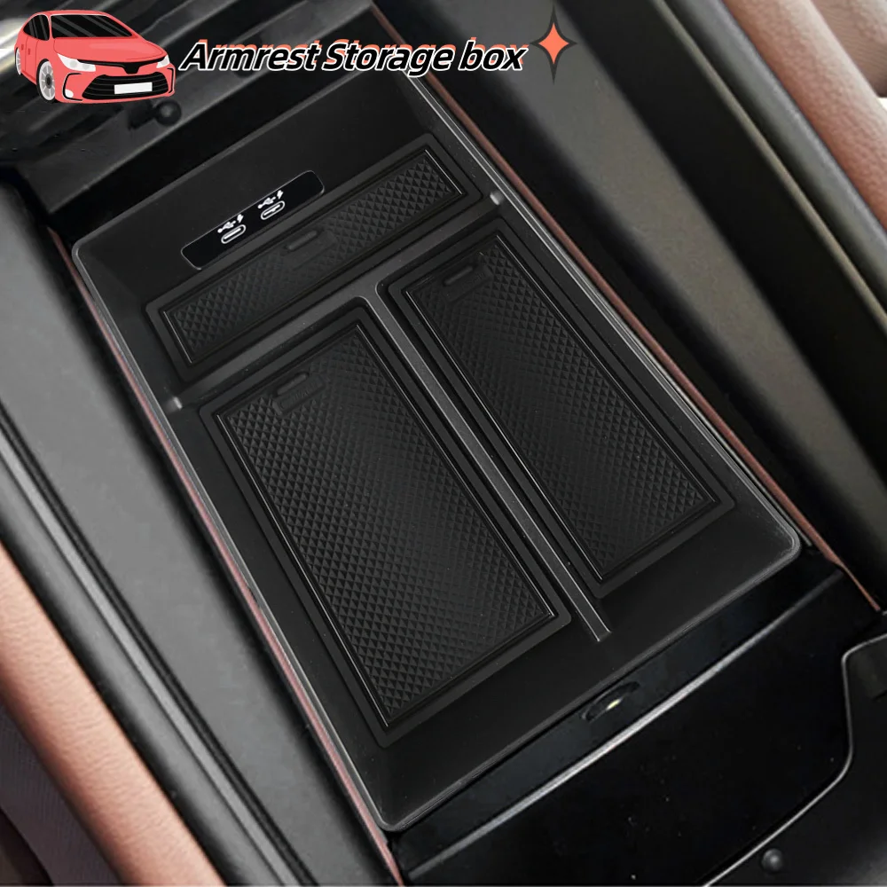 ABS Car Armrest Storage Box for BMW X5 G05 X7 G07 2019-2024 X6 G06 2020-2024 Centraol Console Organizer Container with Mats