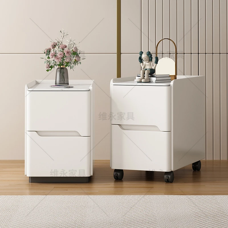 جميع غرف النوم الصغيرة المصنوعة من الخشب الصلب، تركيب مجاني، طاولة بجانب السرير، غرفة النوم، خزانة بجانب السرير بسيطة وحديثة وضيقة للغاية