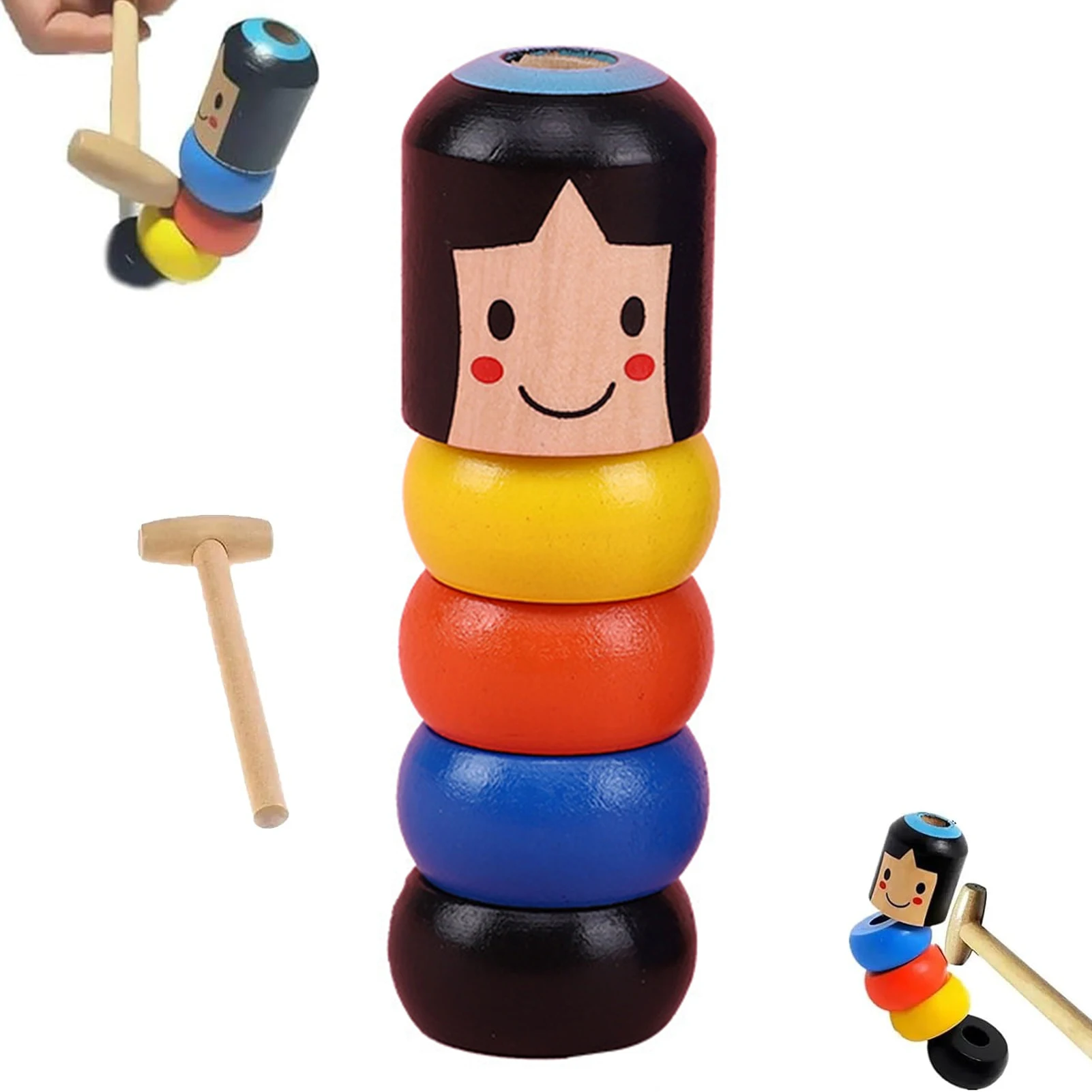 Piccolo giocattolo da uomo in legno infrangibile Close Up Stage Props giocattolo divertente per bambini bambini ragazzi ragazze regalo