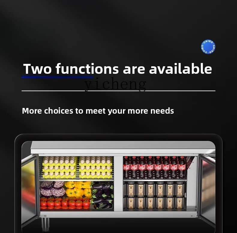 ZML Air-Cooled Refrigerated Workbench Frost-Free Freezer Commercial Kitchen Horizontal Fresh-Keeping Operation Table