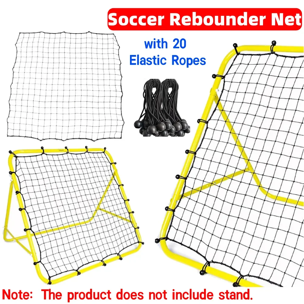 

Soccer Rebounder Net with 20 Elastic Ropes Kickback Football Practice Net Rebound Net Training Aid for Kids Teens & Adults