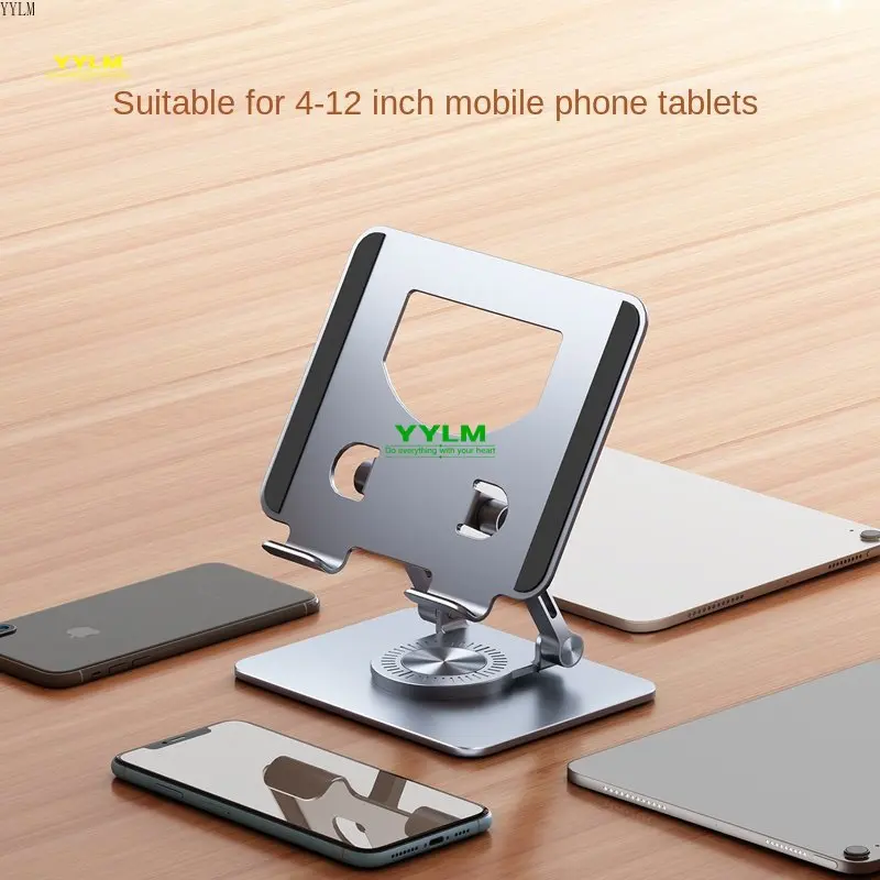 Soporte para tableta con rotación de 360 ° para iPad, soporte plegable ajustable para tableta, soporte para teléfono de aluminio Compatible con iPad