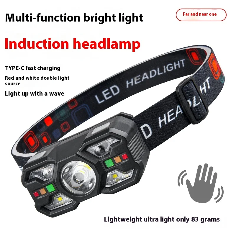 Powerful Induction LED Headlamp Rechargeable IR Motion Sensor Head Lamp Camping Night Fishing Cycling Portable Headlight
