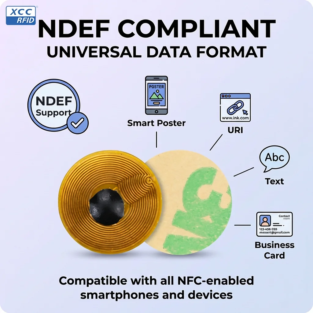 NTAG213 NFC Tags 6mm 144 Bytes 13.56MHz ISO14443A Rewritable Stickers for Inventory Control Business Cards RFID Chip Labels view 3