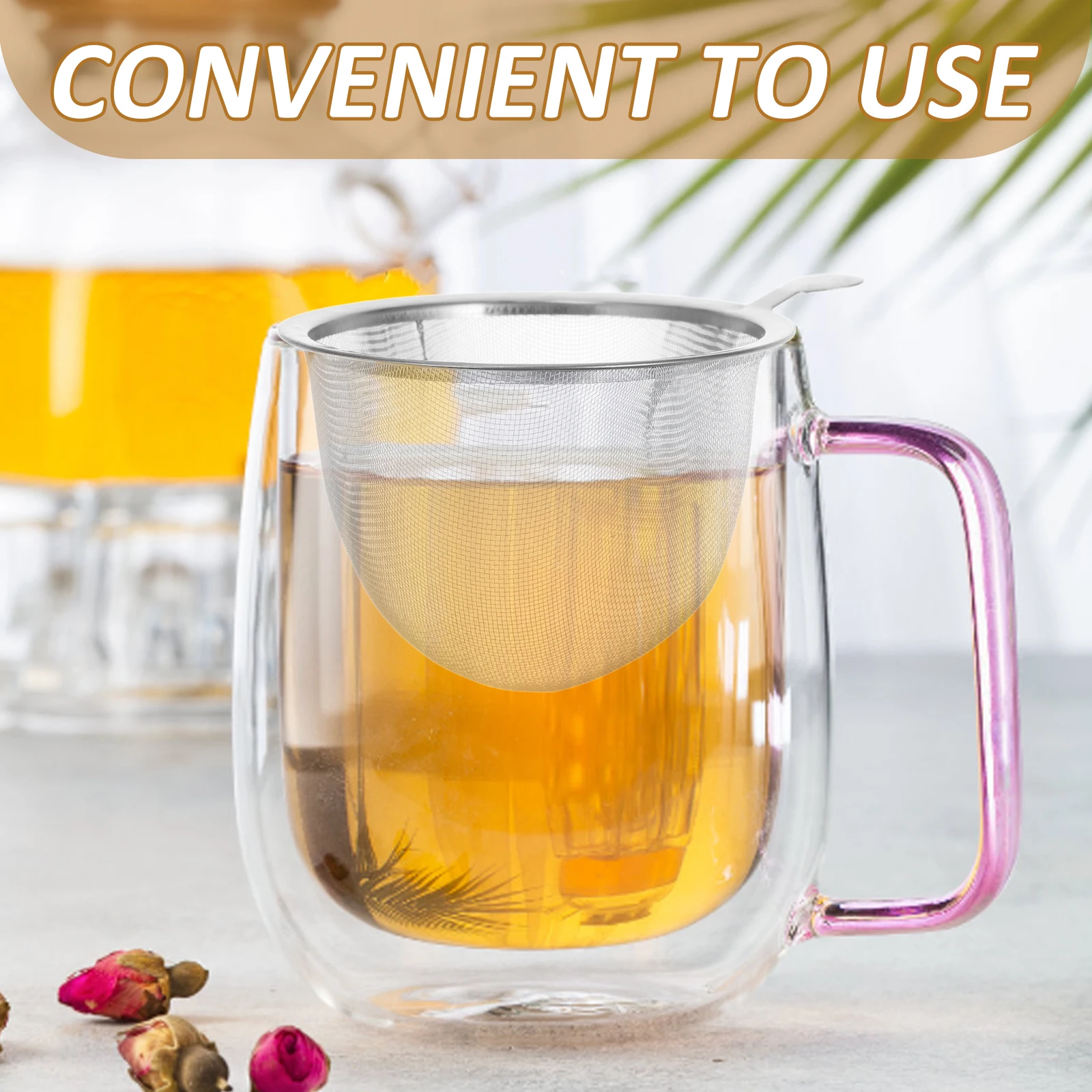 

Teapot Strainer Loose Leaf Infuser Steeper Household Metal Stainless Steel Fine