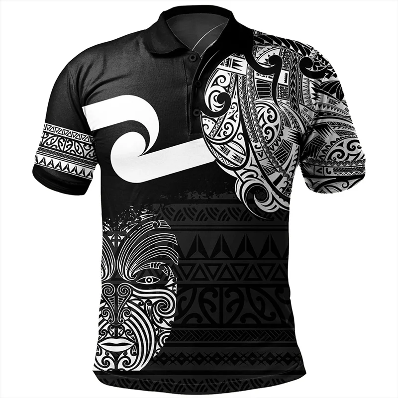 3D New Zealand NZ Flag Maori Patterns Rugby Printing Polo Shirt NZ WAITANGI Graphic Polo T Shirt For Men Fashion Vintage Clothes