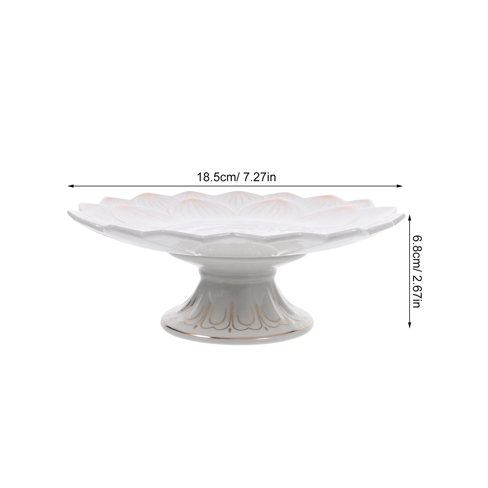 Talerz ofiarny ceramiczny, biały, 7 cali, do użytku w świątyniach buddyjskich, pojemnik na owoce, miseczka na wodę święconą, taca do prezentacji ofiary religijnej.