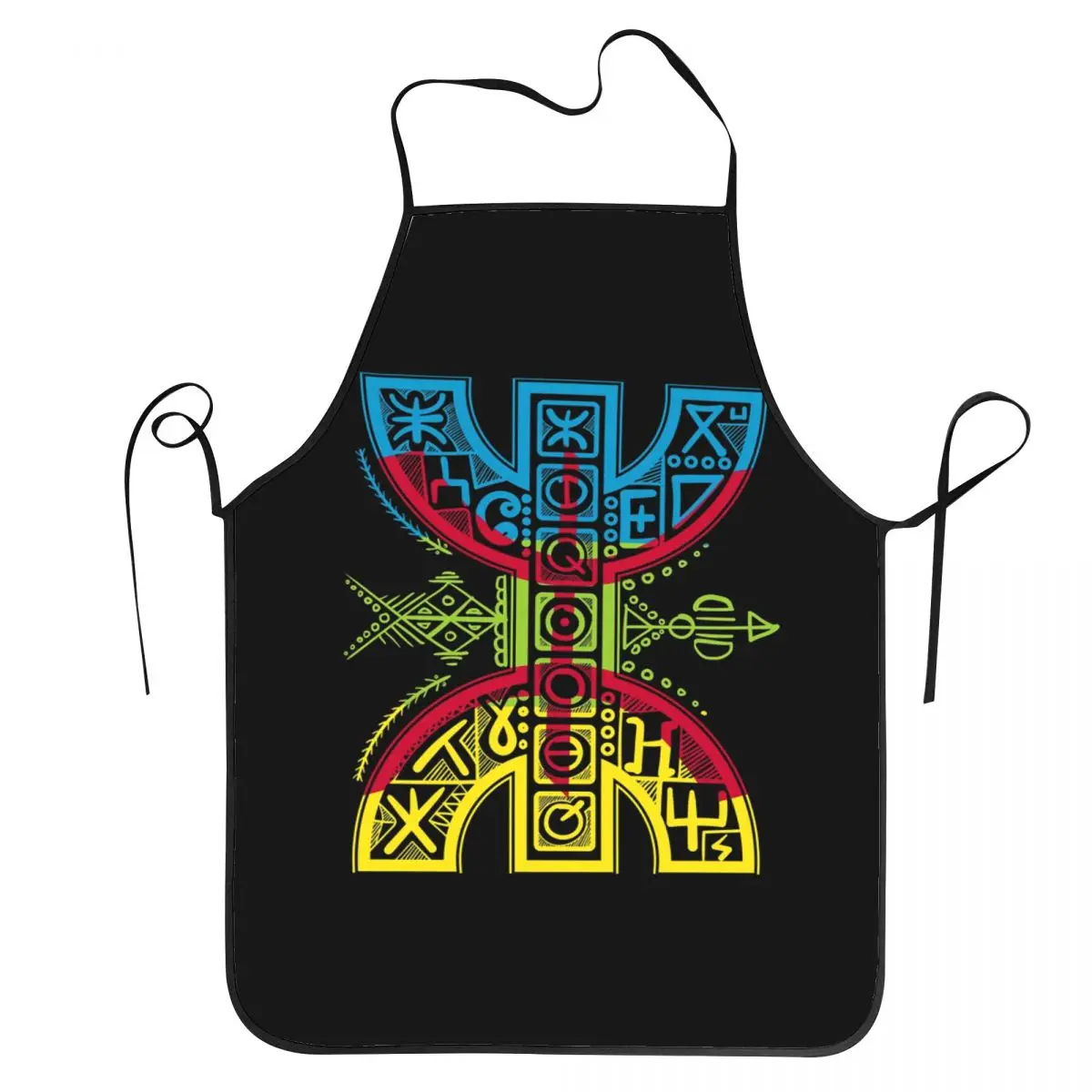 Kabyle Jewelry Amazigh Morocco Aprons Chef Cooking Tablier Sleeveless Bib Kitchen Cleaning Pinafore for Women Men Painting