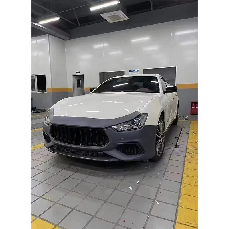 

Runde PP Material Auto Parts for Maserati Ghibli 2014-2020 Upgrade 2021 Trofeo Style Body Kit Front Bumper Rear Bumper Rear Lip