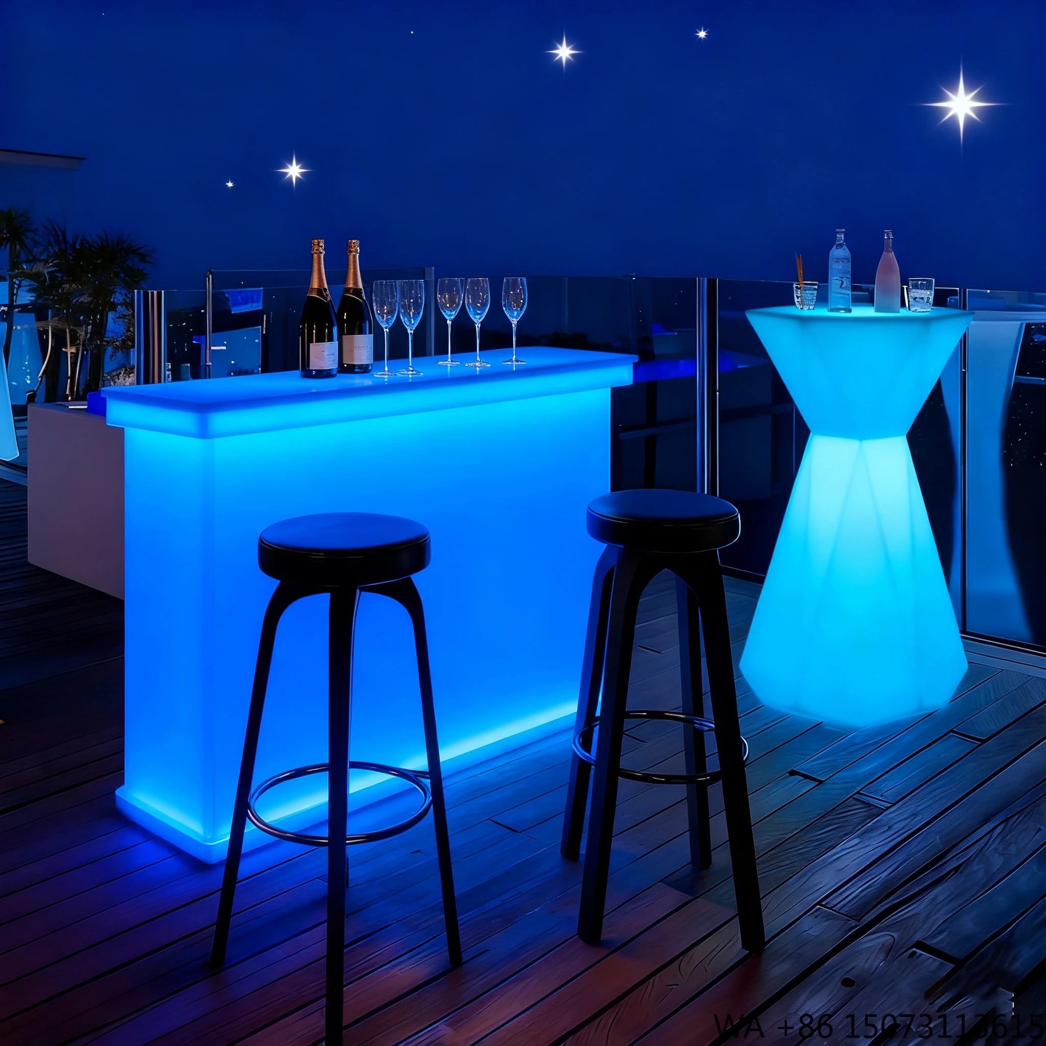 

Factory Direct LED Decorative Bar Table Color-Changing Cocktail Table for Outdoor Restaurant & Dining LED Table
