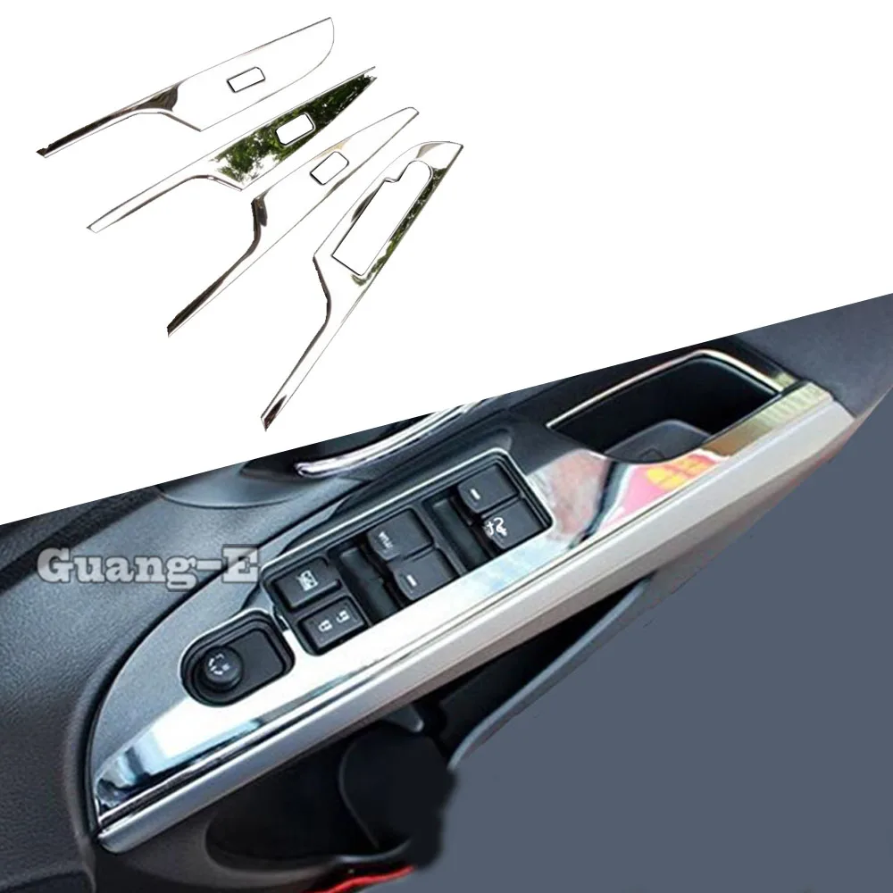 

For Suzuki S-Cross Scross SX4 2014 2015 2016 2017 Car Internal Door Window Glass Switch Panel Trim Frame Armrest Handrail 4pcs