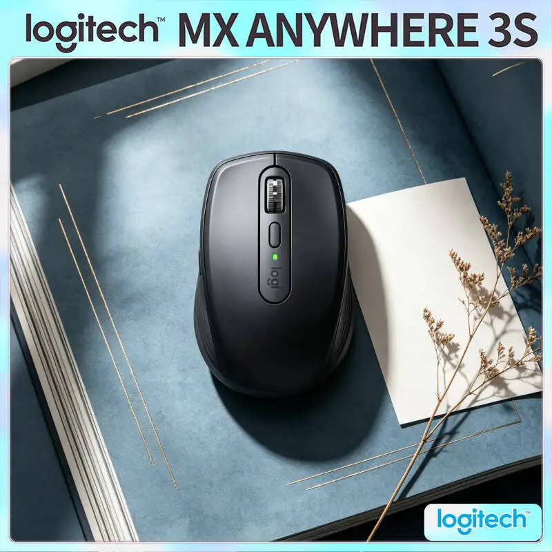 Pro MX Anywhere 3S - 8K DPI Tracking, MagSpeed Scroll, Anti-Slip Grip, Ideal for Art Studio & Creative Work Task