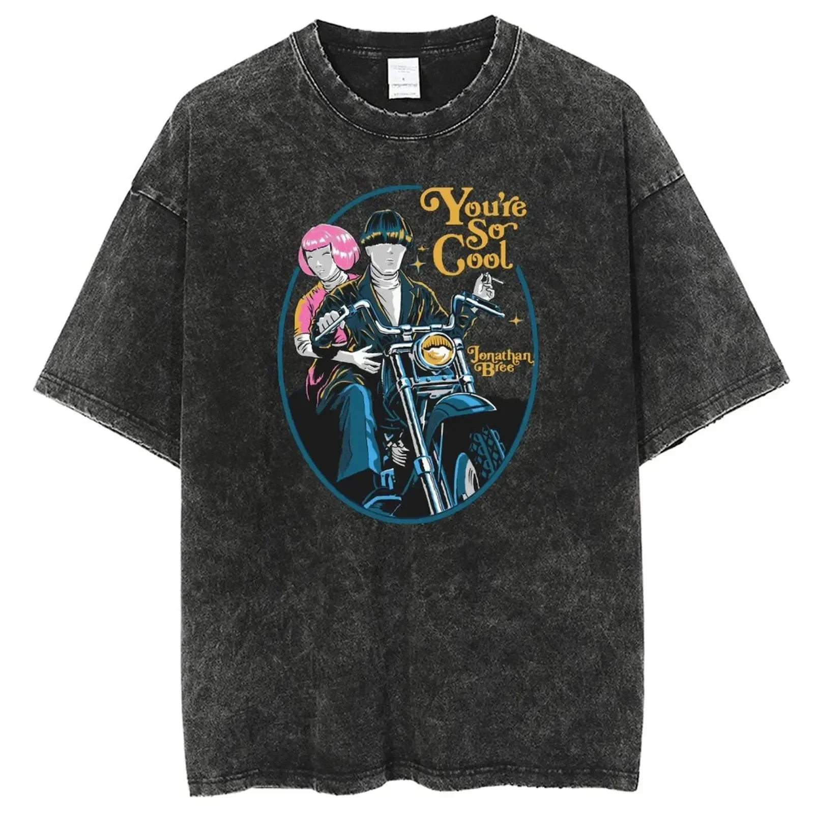 Sweet Dreams Evil Washed Tshirts Men Women Harajuku T-shirt Casual Tops Streetwear Oversized T Shirts Top Tee