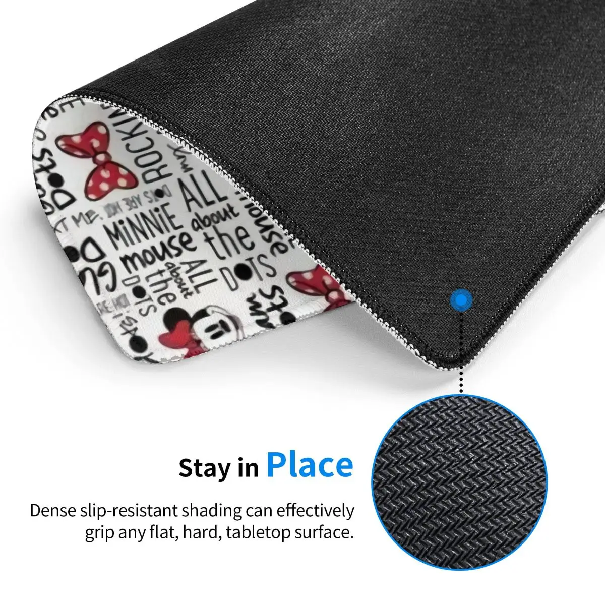 Custom Mickey Mouse Minnie Bows Cartoon Mouse Pad Anti-Slip Rubber Base Gamer Mousepad Accessories Office PC Desk Mat