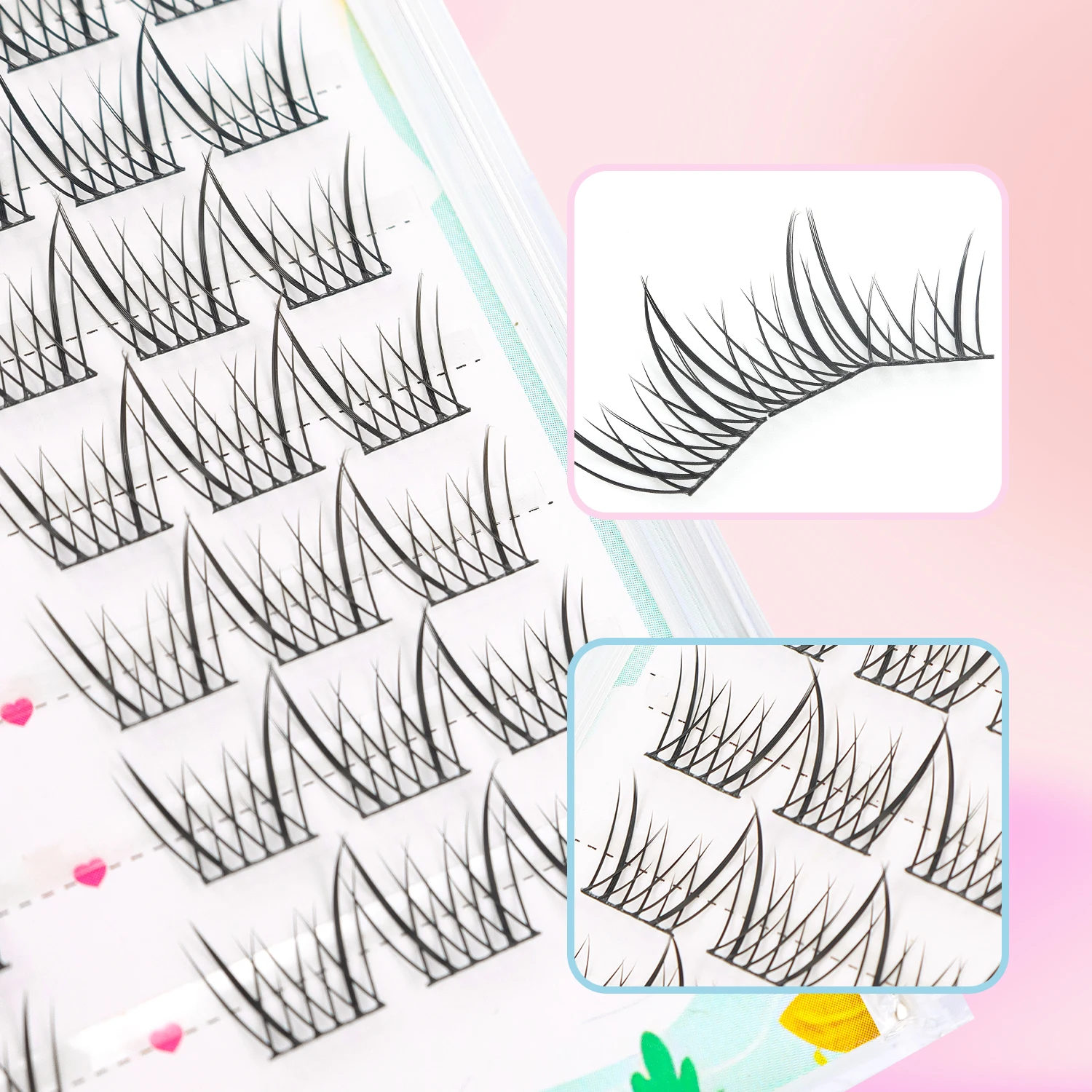 Natural Eyelash Clusters 60pcs - Eyelash Extension Japanese Style 评论和价格