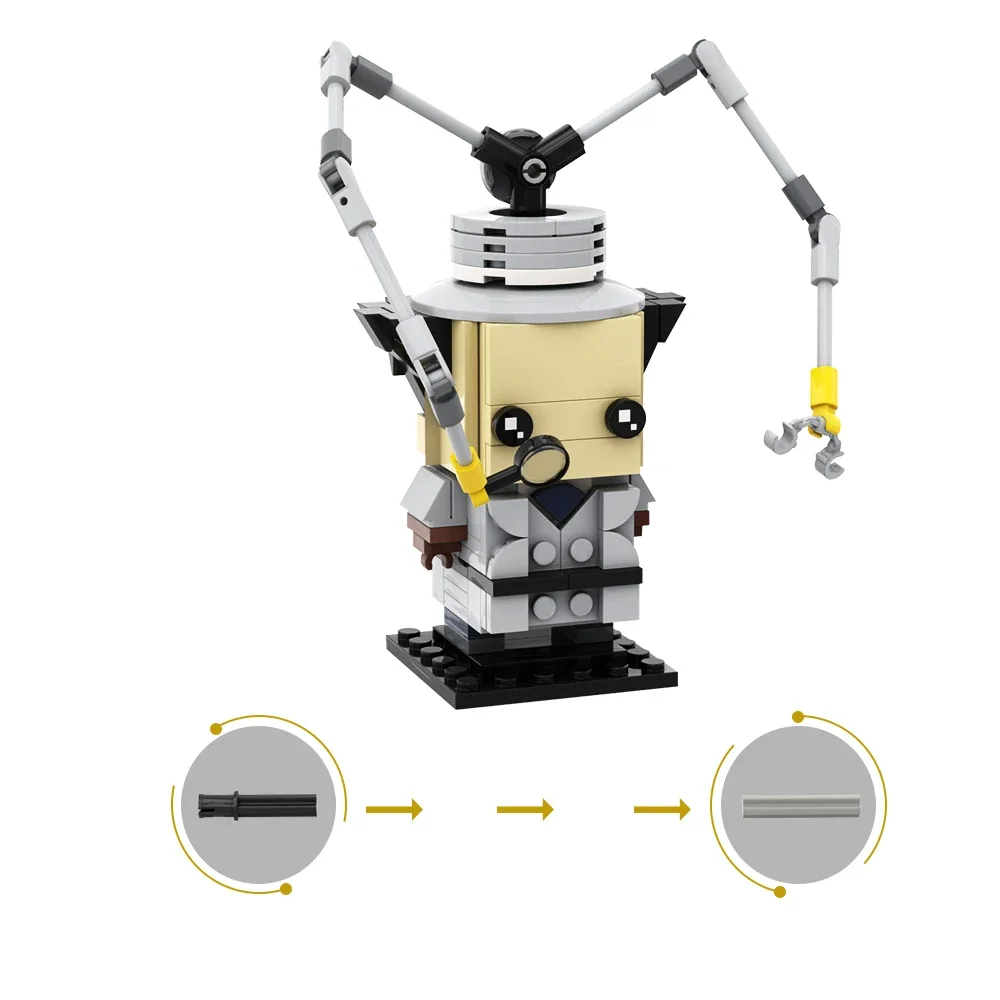 Gobricks MOC 만화 영화 검사 된 가제트 Brickheadzs 빌딩 블록 세트 액션 캐릭터 탐정 벽돌 장난감 어린이 선물