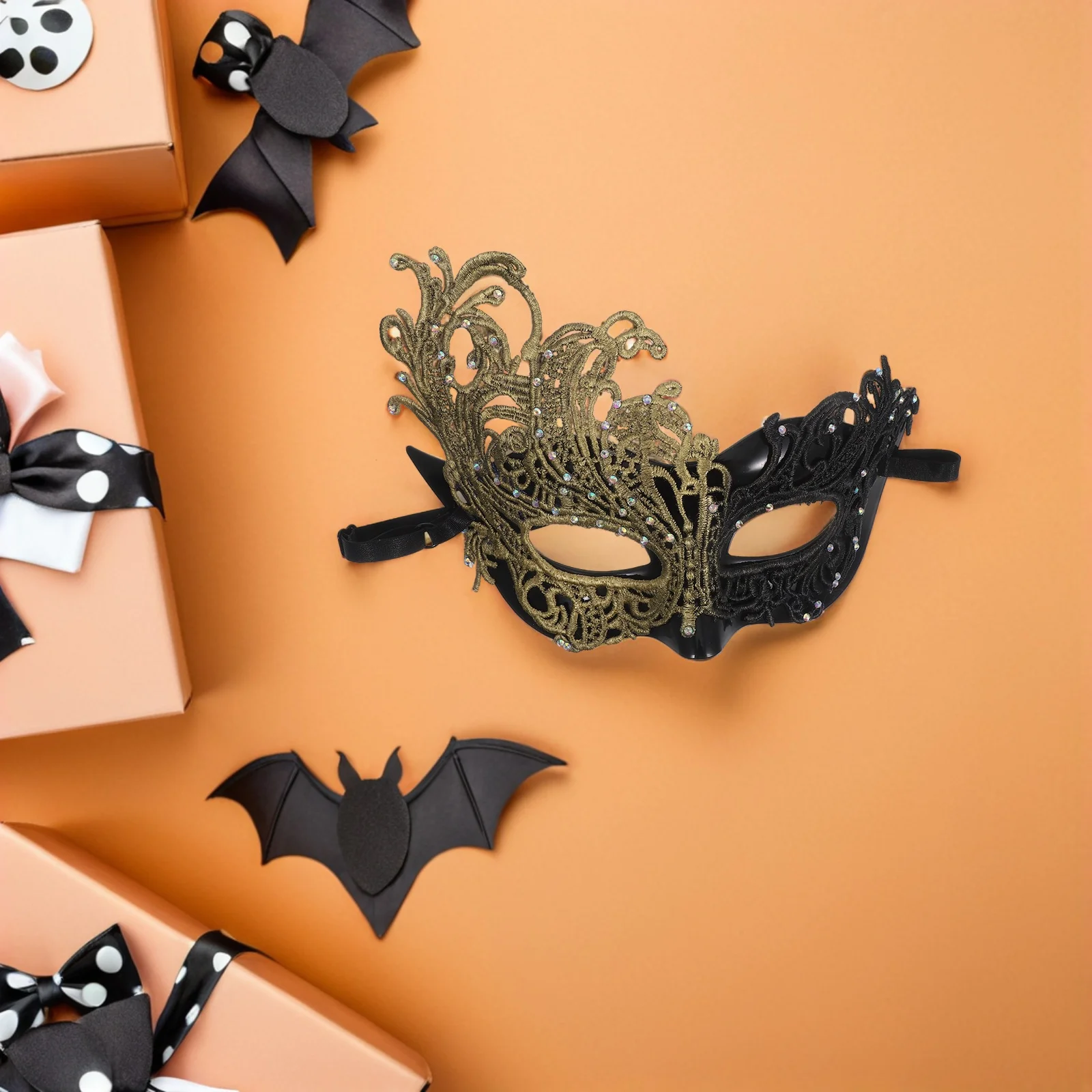 

Masquerade Half- Mask Elastic Strap Elegant Halloween Party Ball Prom Women Costume Mask Half Lace Masks