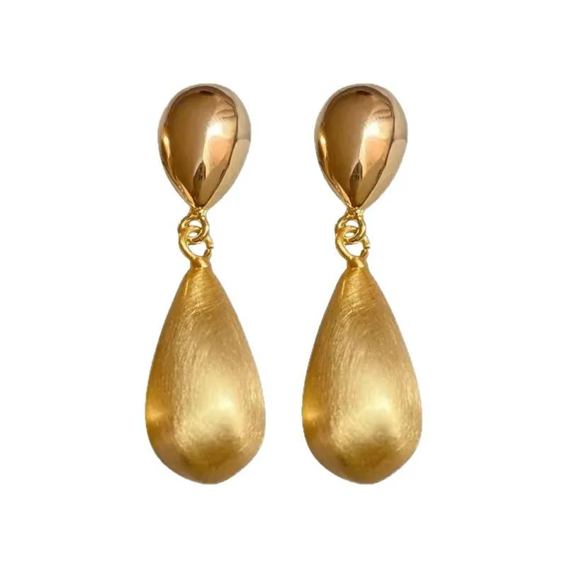 18 Kt Gold Color Long Water Droplet Earring for Women Bride Earring Engagement Birthday Jewelry Gifts Not Fade