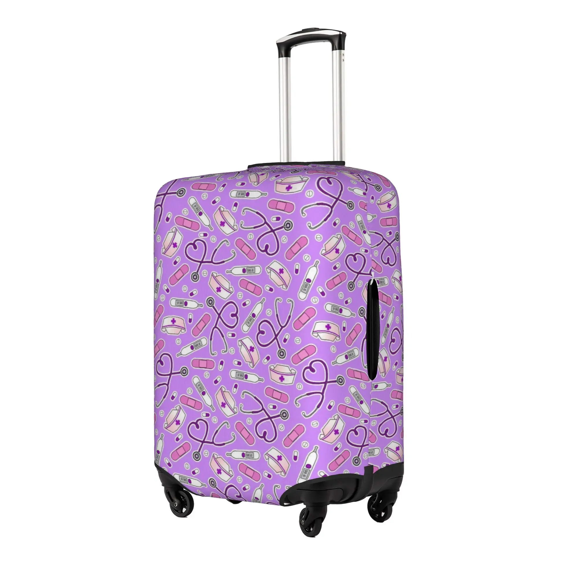 Cartoon Nursing Nurse  Luggage Cover Protector Funny  Travel Suitcase Covers for 18-32 Inch