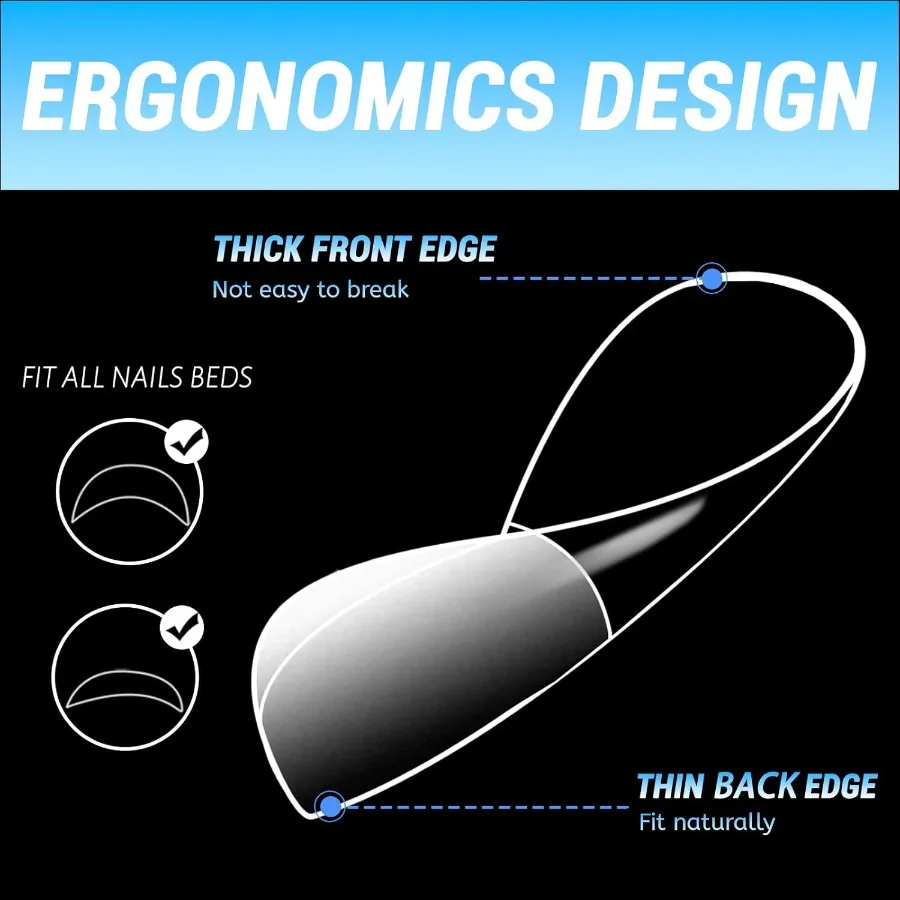 240 Stück quadratische Gel-Nagelspitzen, mittelgroße künstliche Nägel für Pr auf Nägel, klare Acryl-Nagelspitzen, 12 Größen, vollständige Abdeckung, Nagelspitzen, quadratisch, weich