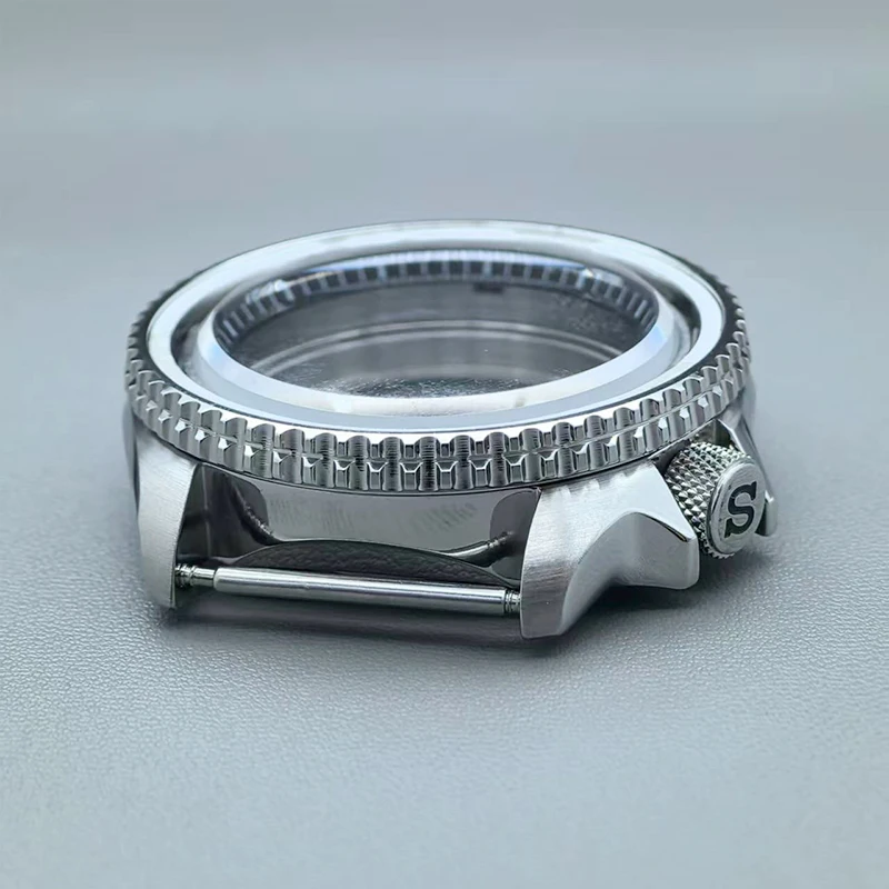 Mod Silver SKX007 Watch Case with Flat Sapphire Crystal Glass for NH35 NH36 4R 6R 7S Movement Men's 28.5mm Dial Repair Parts