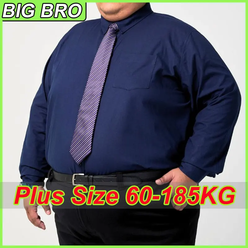 

Plus Size 12XL 10XL 9XL Men's Shirts Long Sleeve Work Formal Shirt Anti-Wrinkle Classic Business Pocket Social Top Male Clothing