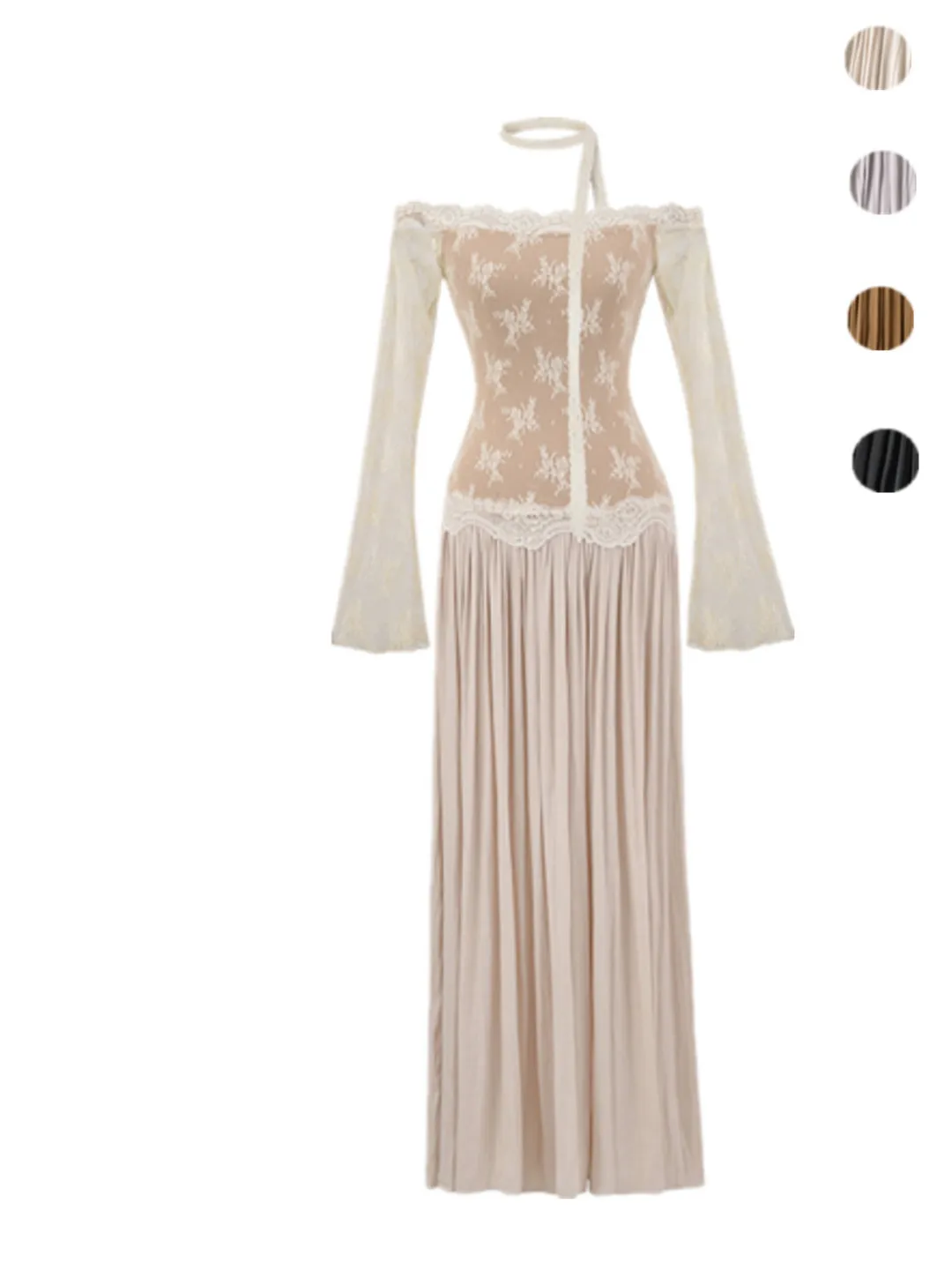 

Pure Desire Sle Long Sve Lace Splice Slim Fit Sexy One oulder Dr Women's Daily A-Line Dr Sexy Sle