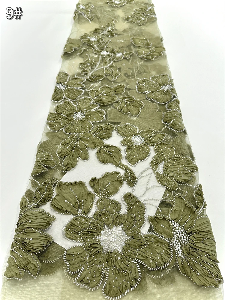 

Роскошная африканская кружевная ткань с блестками, высокое качество, тяжелая вышивка бисером, французский тюль, кружево для нигерийского свадебного платья