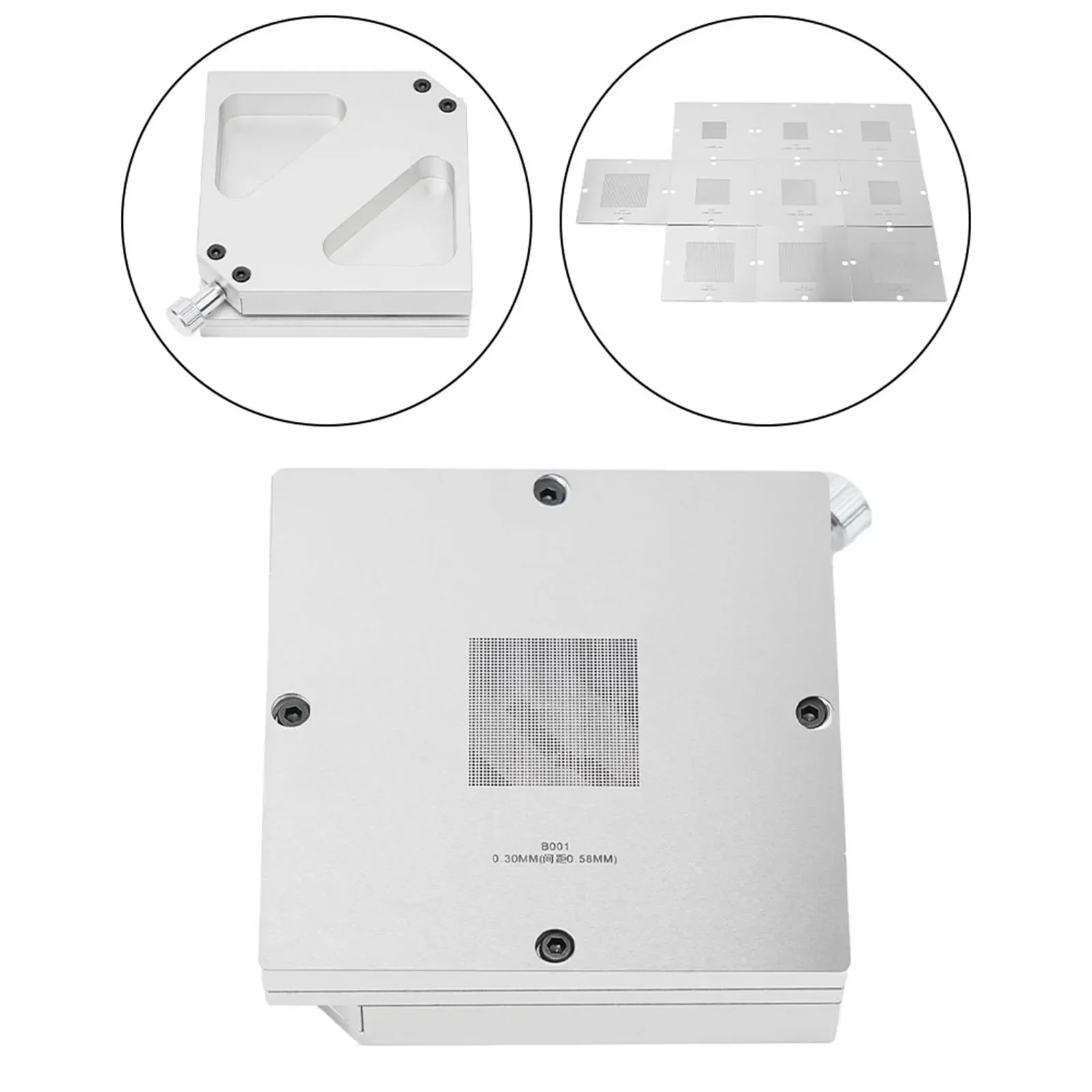 Imagem -04 - Kit de Reballing Bga 90 mm Gabarito de Fixação de Estação de Reball com 10 Peças Conjunto de Estêncil Universal para Reparo de Modelo Pcb Preciso Ferramenta Cnc