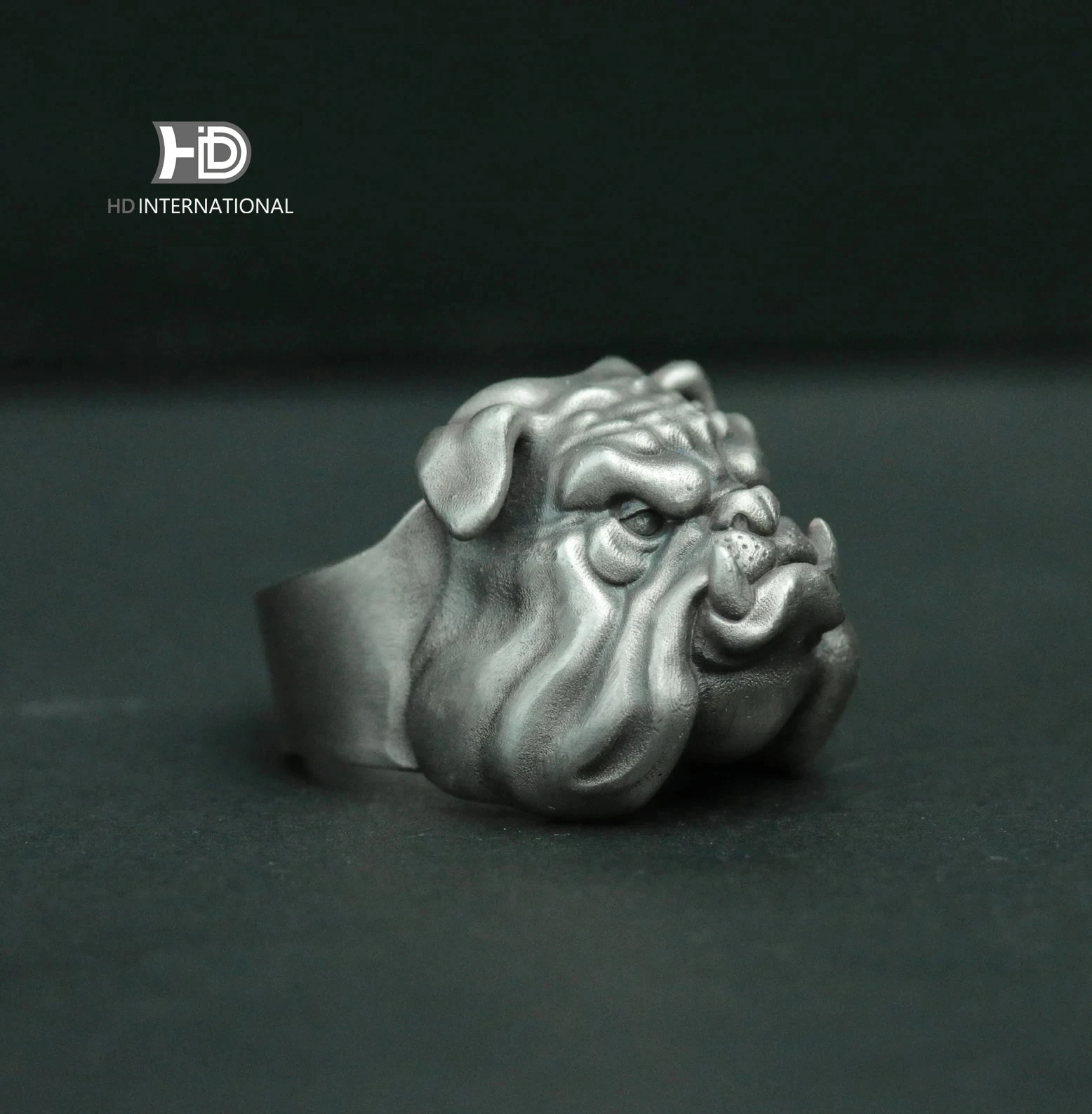 Bully Dog Ring Pet Ring Brass 925 silver handmade custom jewelry