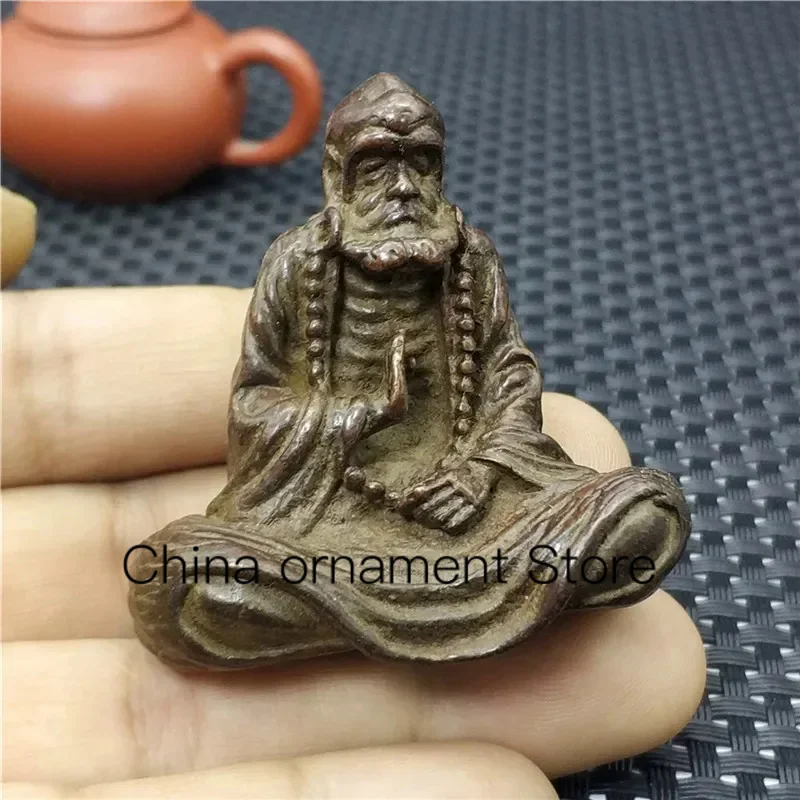 Chinese Bronze Buddhism Buddha Statue Brass Arhat Damo Bodhidharma Dharma Disaster Avoidance Wealth Feng Shui Gift