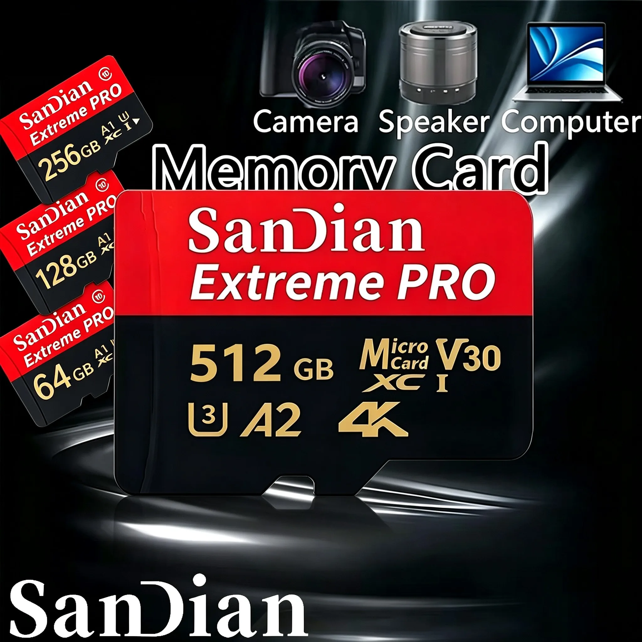 TF Cards 128GB 64GB 32GB 256GB Memory Card Micro TF SD Card SD Cards Dustproof A1 for GoPro/CCTV/Speaker/Router/MP4 Player