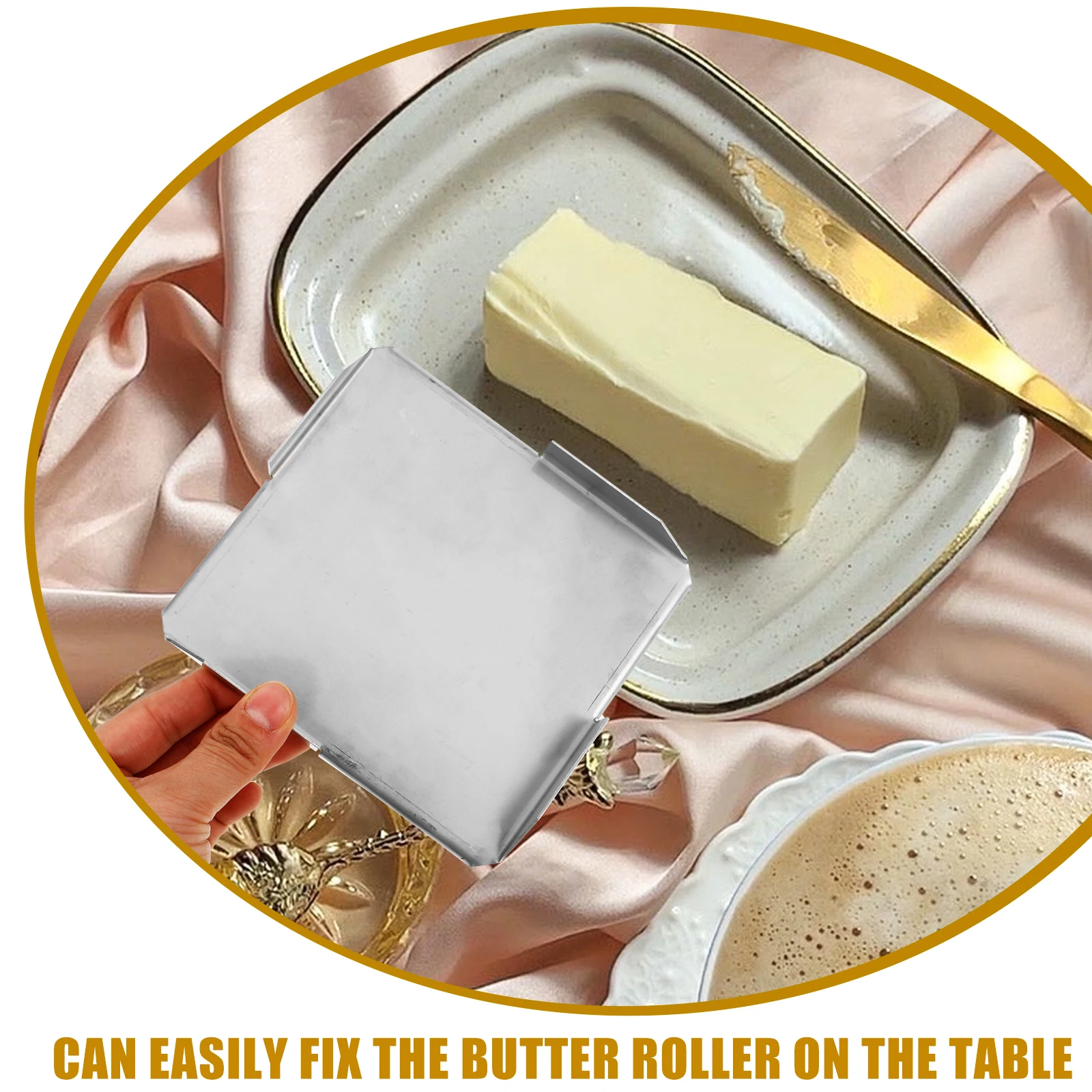 

Stainless Steel Roller Base Sturdy Kitchen Supplies Slicer Storage Base For Diy Burger Accessory Reusable Butter Spreader Fixing