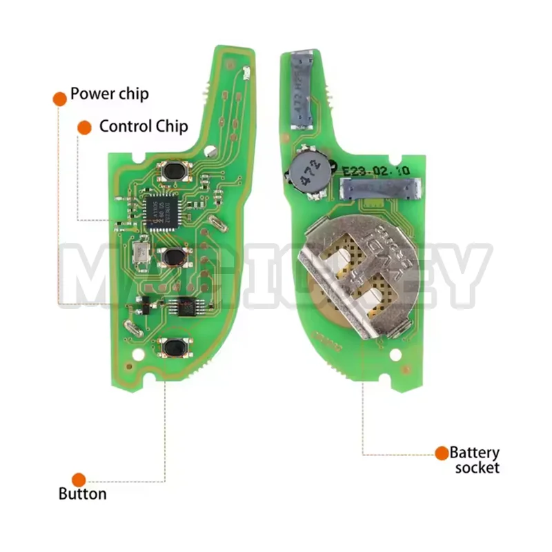 1/2/5 قطعة Xhorse XSKFF1EN VVDI مفتاح ذكي سكين نمط 3 زر العالمي عن بعد الوجه مفتاح مع وظيفة القرب لأداة مفتاح VVDI #4