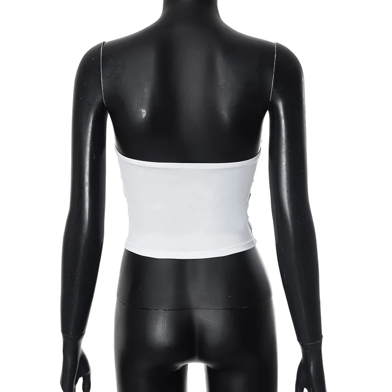 المرأة مثير عارية الذراعين بلا أكمام المحاصيل الأعلى الأوروبية والأمريكية عبر الحدود الربيع الصيف نمط جديد أزياء الأمازون