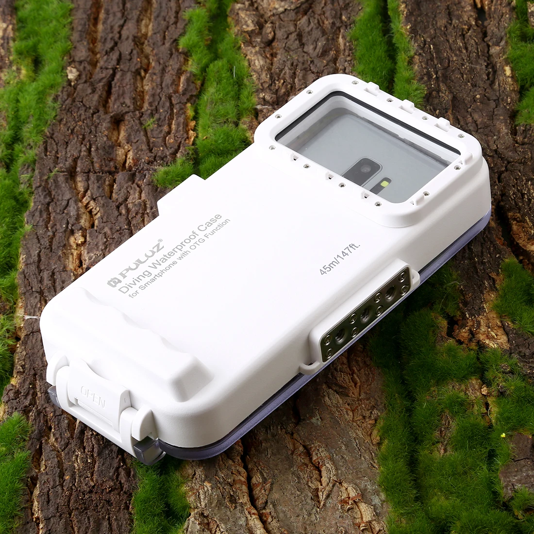 Puluz-capa impermeável subaquática para telefone, caso para mergulho, foto, vídeo, para galaxy, huawei, otg, com porta tipo c, 45m